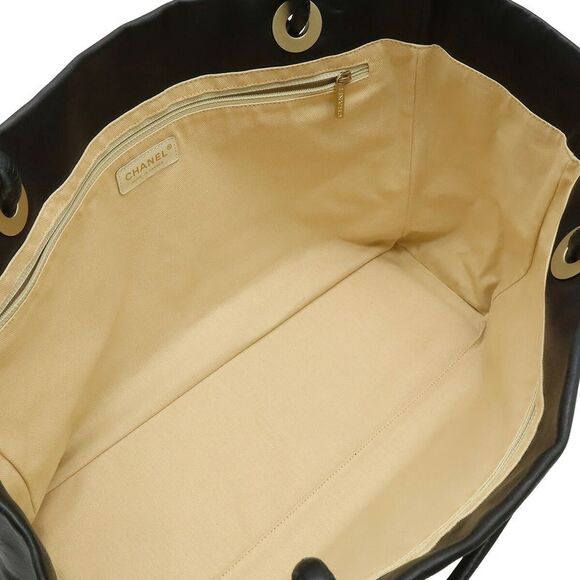 Chanel Camellia Logo Leather Tote Bag - Picture 6 of 9